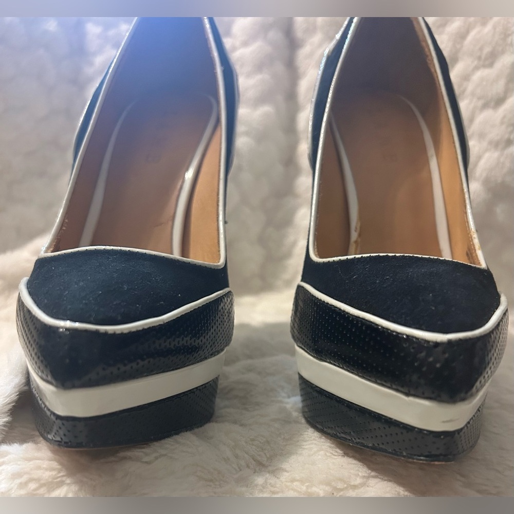 L.A.M.B. by Gwen Stefani Domino Black and White Stiletto Heels women’s size 8M - Picture 6 of 16